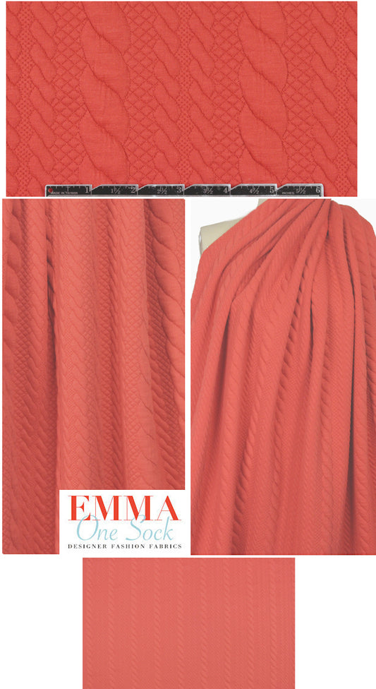 designer cable matelasse' knit - grenadine