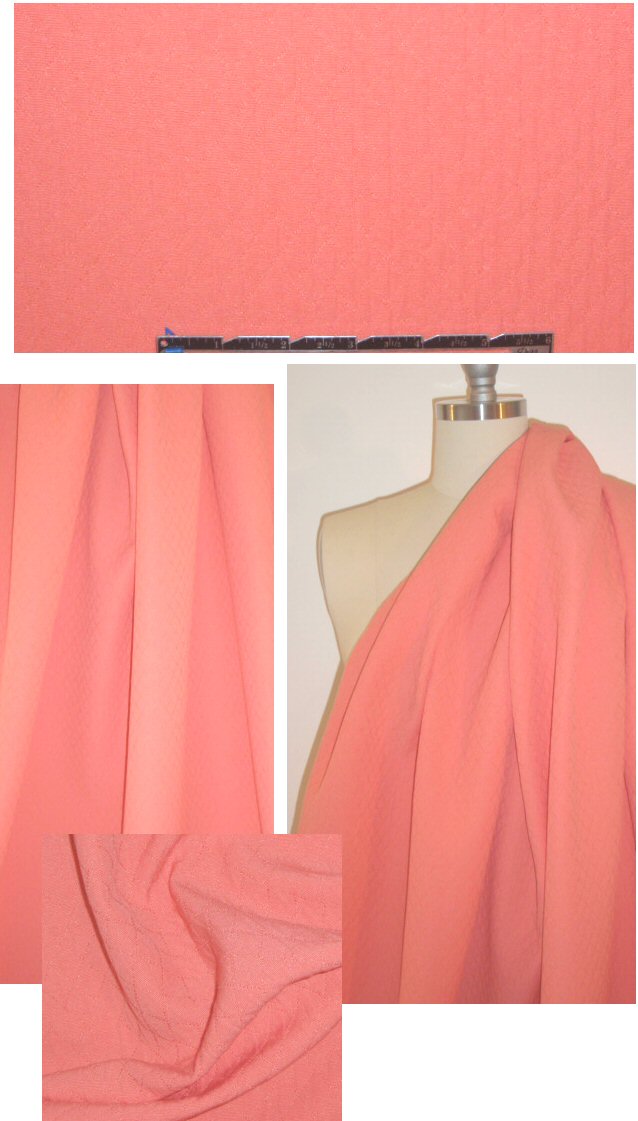 Italian quilt-textured matelasse' woven - coral