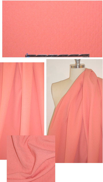 Italian quilt-textured matelasse' woven - coral