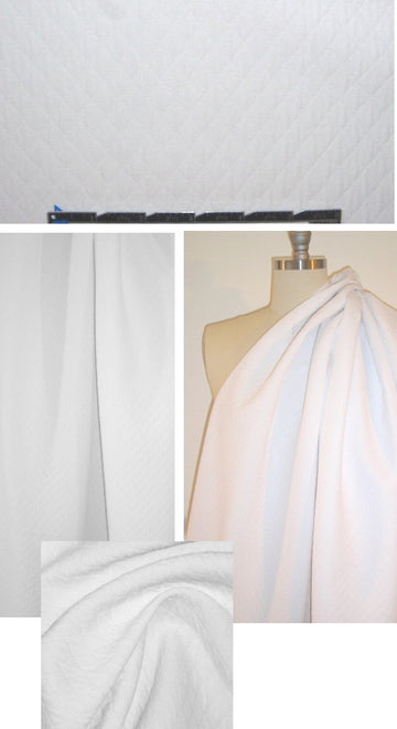 Italian quilt-textured matelasse' woven - white