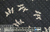 French printed 3-ply quilted-look knit - black leaf/dot