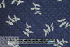 French printed 3-ply quilted-look knit - navy leaf/dot