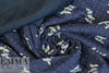 French printed 3-ply quilted-look knit - navy leaf/dot 2.25 yd