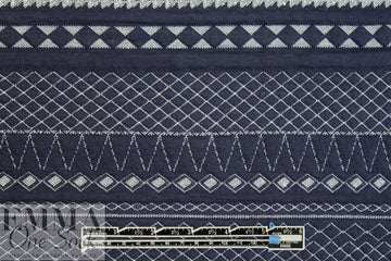 French 3-ply quilted-look knit - navy/white