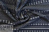 French 3-ply quilted-look knit - navy/white 1 yard