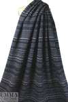 French 3-ply quilted-look knit - navy/white 1 yard