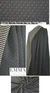 quilted diamond 3-ply knit - black/khaki 1.875 yd