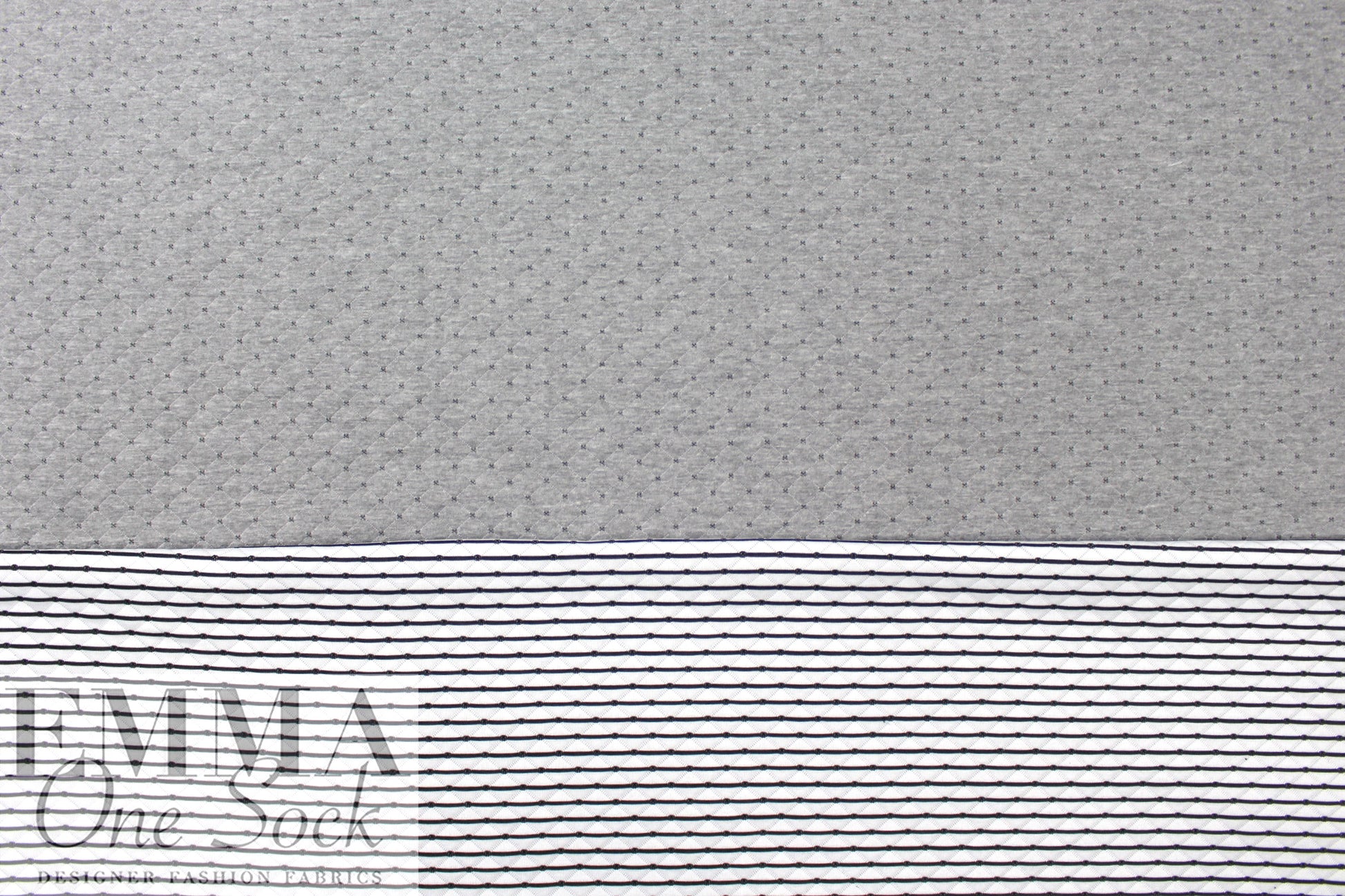 quilted diamond Oeko Tex reversible 3-ply knit - grey melange 2.5 yds