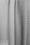 quilted diamond Oeko Tex reversible 3-ply knit - grey melange 2.5 yd