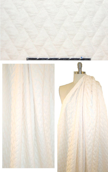 Italian 'quilted' bricklayer matelasse' 2-ply knit - ivory 1.625 yd