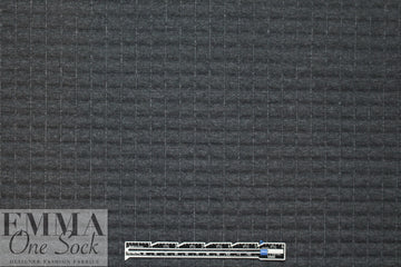 NY designer quilted grid matelasse' knit - dark charcoal
