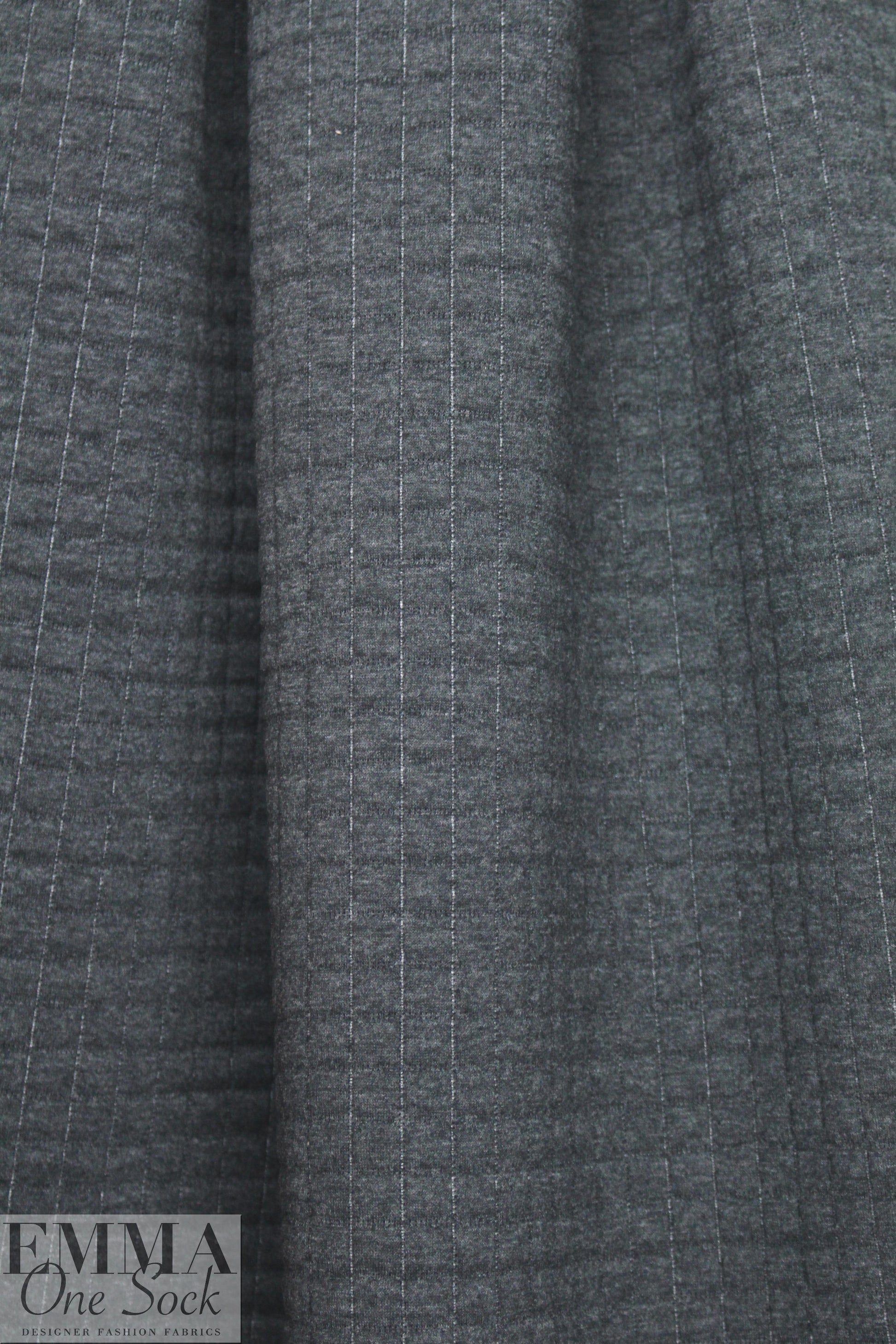NY designer quilted grid matelasse' knit - dark charcoal