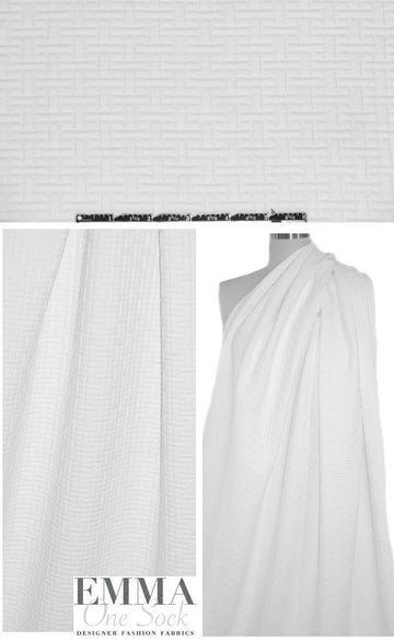 Brazil 'athleisure' 4-way stretch matelasse' - white