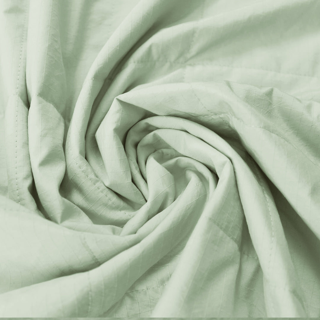 French water-resistant quilted windowpane jacketwear - celadon 1.25 yds