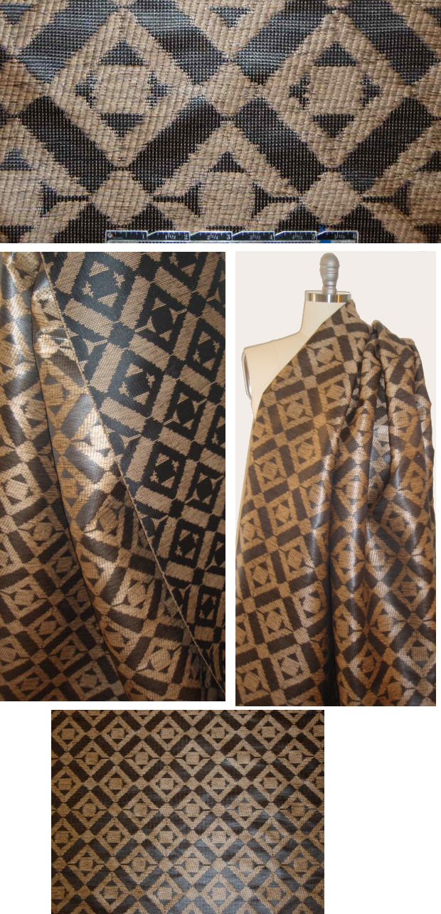Italian super chic raffia suiting - french roast/desert 2 yds