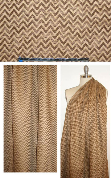 Italian super chic chevron raffia suiting - tan/bark 1.75 yd