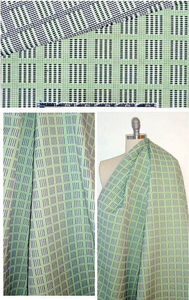 0pening Ceremony green/white windowpane jacquard 1.75 yds
