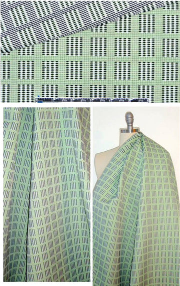 0pening Ceremony green/white windowpane jacquard 1.75 yds