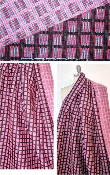 0pening Ceremony pink/sky windowpane jacquard 2 yd