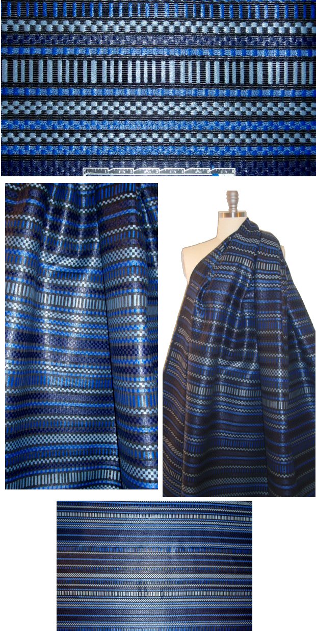 famous designer sapphire waxed raffia-look suiting 1.5 yd