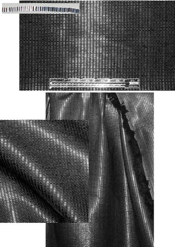 Italian super chic raffia-look black/silver suiting .5 yds