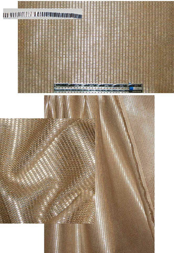 Italian super chic raffia-look camel/silver suiting 1 yard