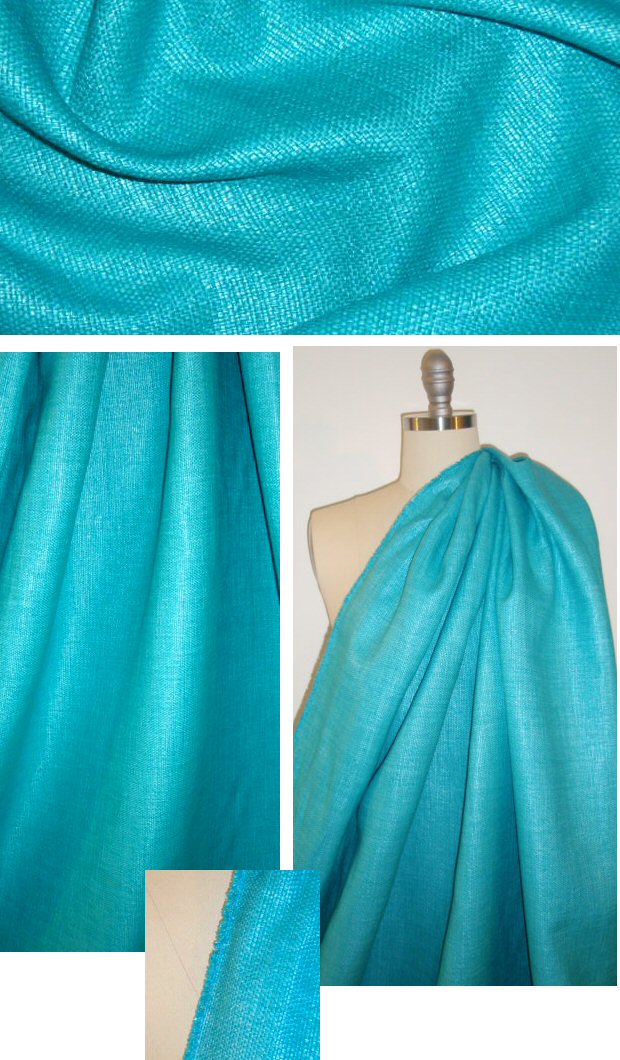 Italian super chic raffia suiting - turquoise 1.9 yd