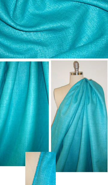 Italian super chic raffia suiting - turquoise 1.9 yd