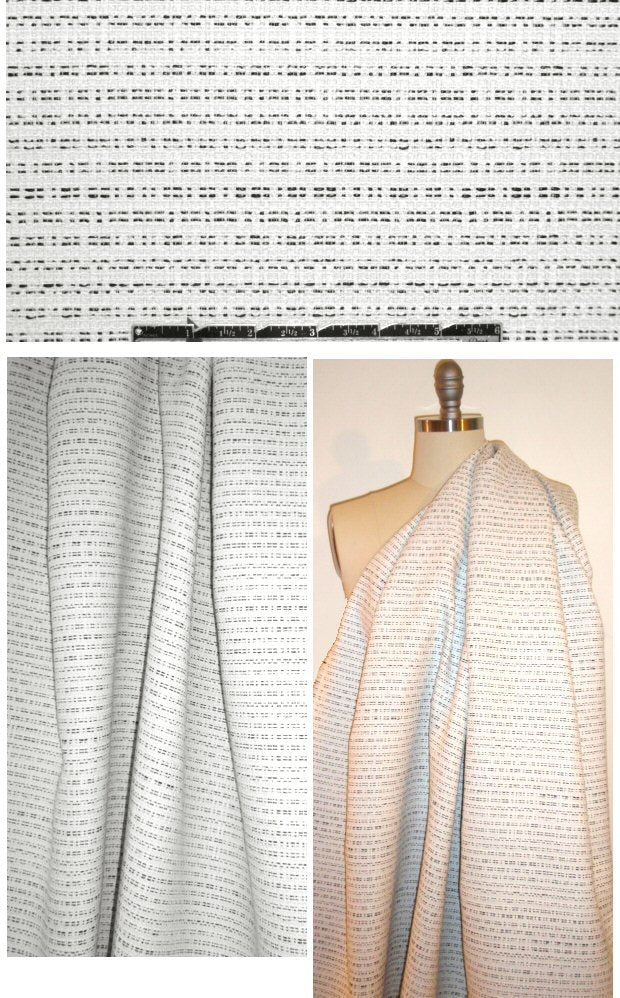 DKNY white with black stripes raffia-look suiting 2.125 yd