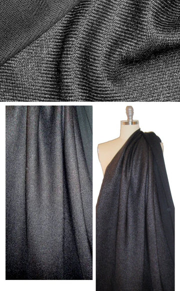 Italian raffia-texture cotton blend sweater knit - black 1.875 yd