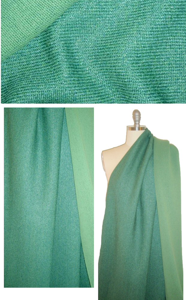 Italian raffia-texture cotton blend sweater knit - jade 1 yard