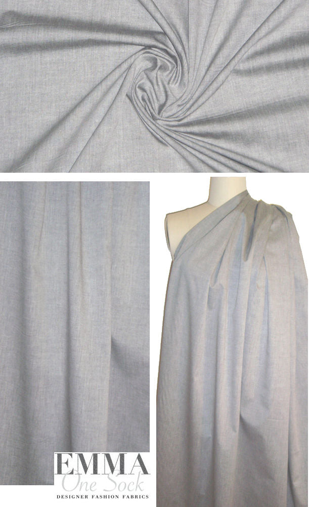 Rag & B0ne cotton chambray shirting - gray 1.625 yd