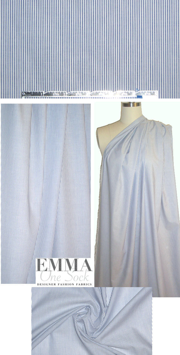 Rag & B0ne blue/white mini stripe cotton woven