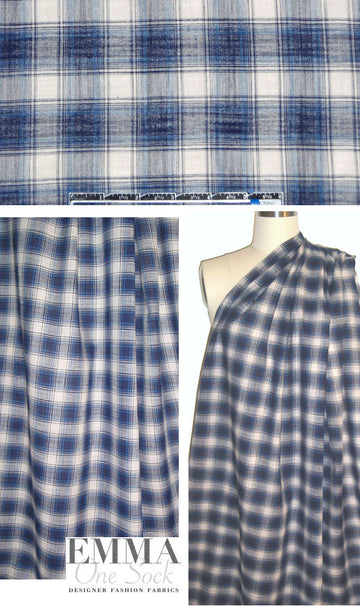 Rag & B0ne cotton gauze yarn dye plaid - blues