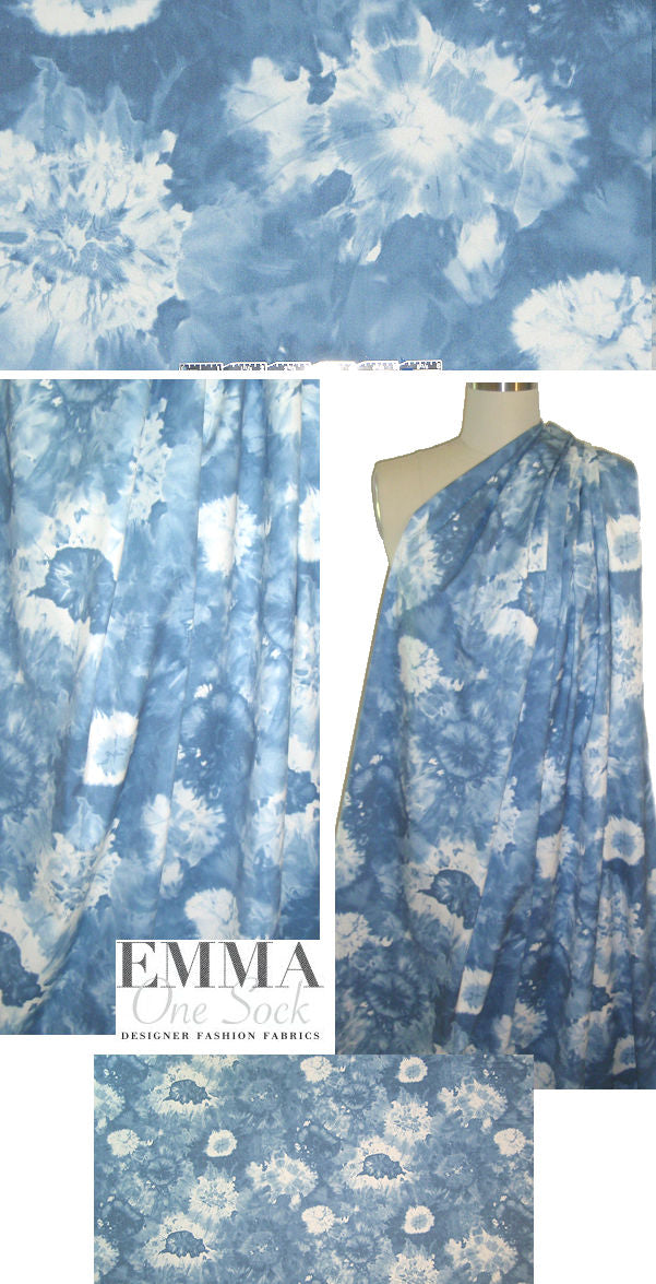 Rag & B0ne bleachy blue tie dye print stretch woven