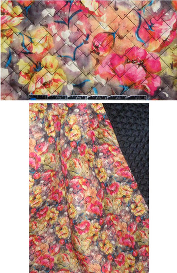 water-resistant quilted jacketwear - floral