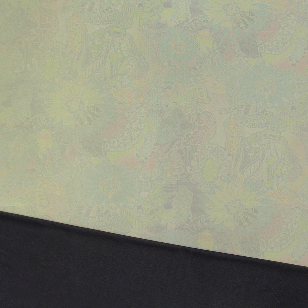 Herme5 stylized floral reversible lustrous vertical stretch taffeta 1.5 yds