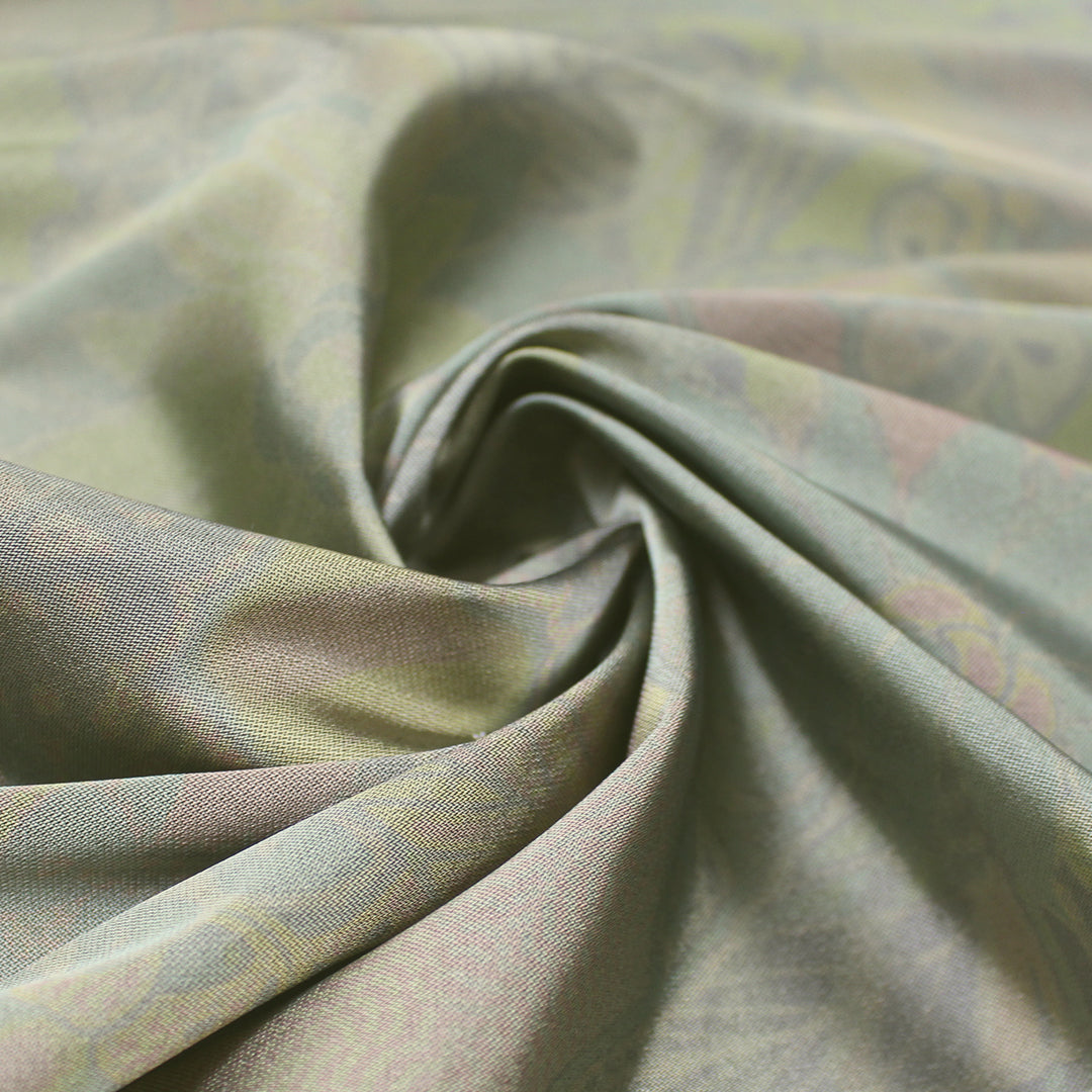 Herme5 stylized floral reversible lustrous vertical stretch taffeta 1.5 yds