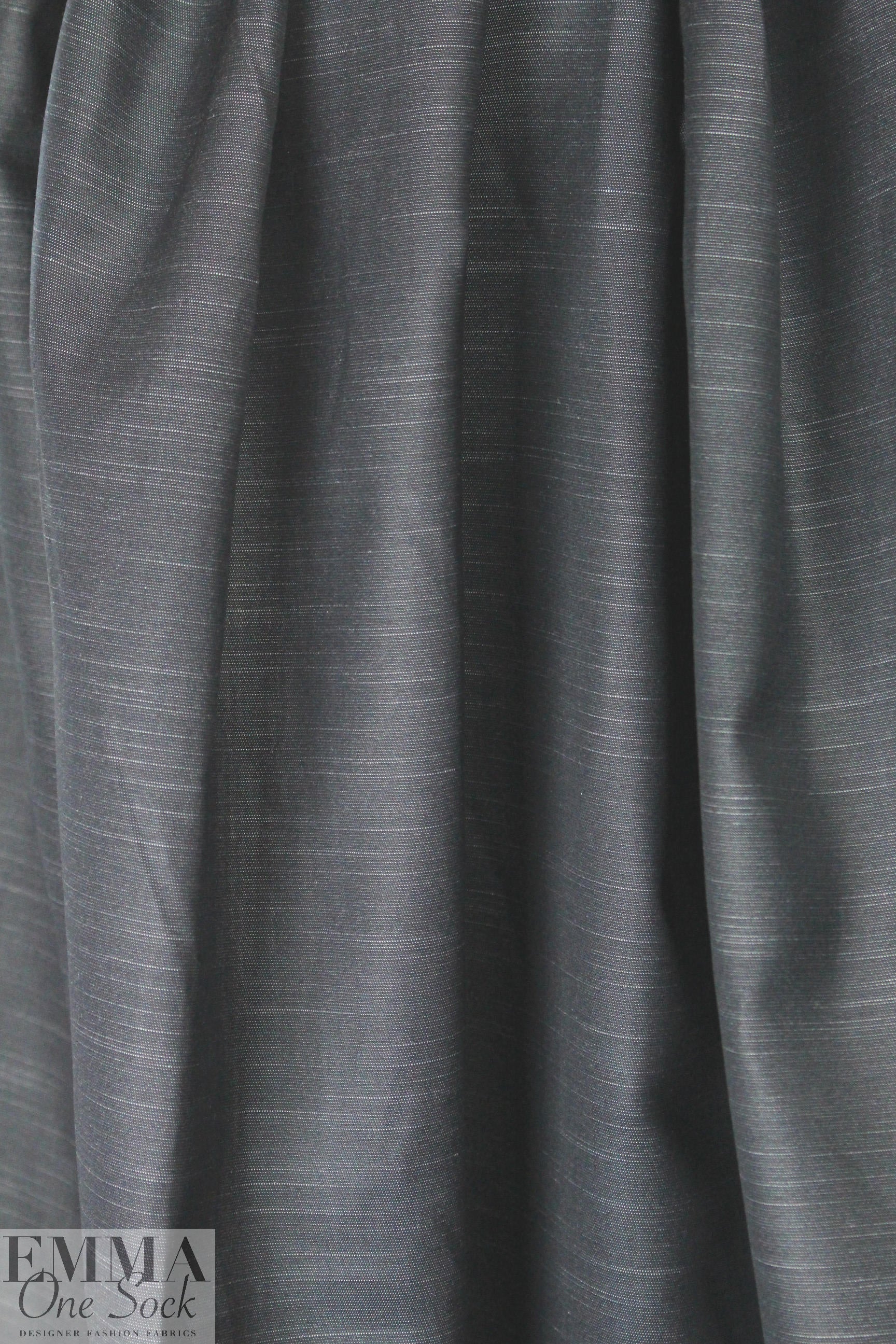 Italian blue with slubs treated cotton rainwear 2 yd