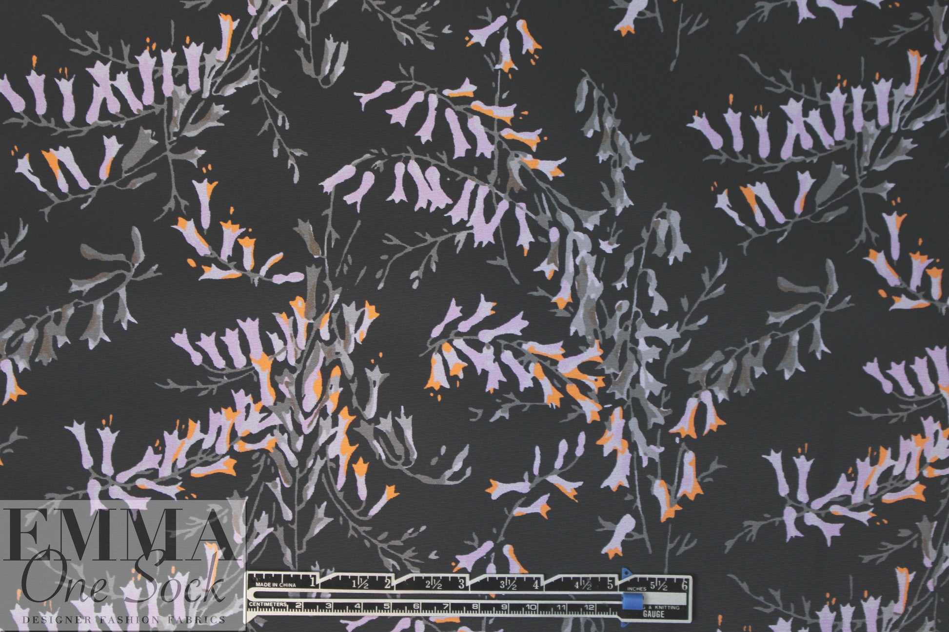 Italian microfiber printed rainwear - lav/tangerine floral
