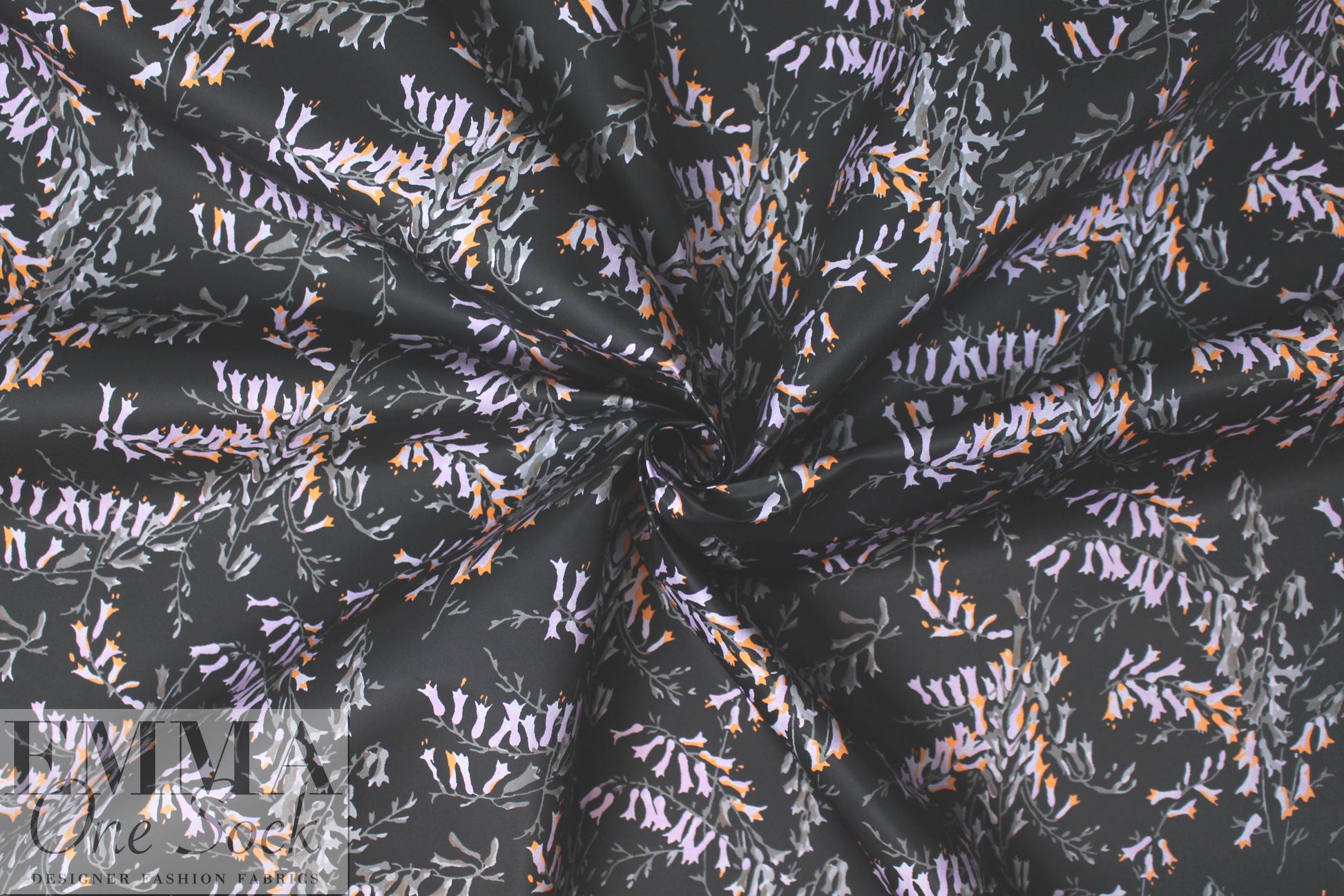 Italian microfiber printed rainwear - lav/tangerine floral