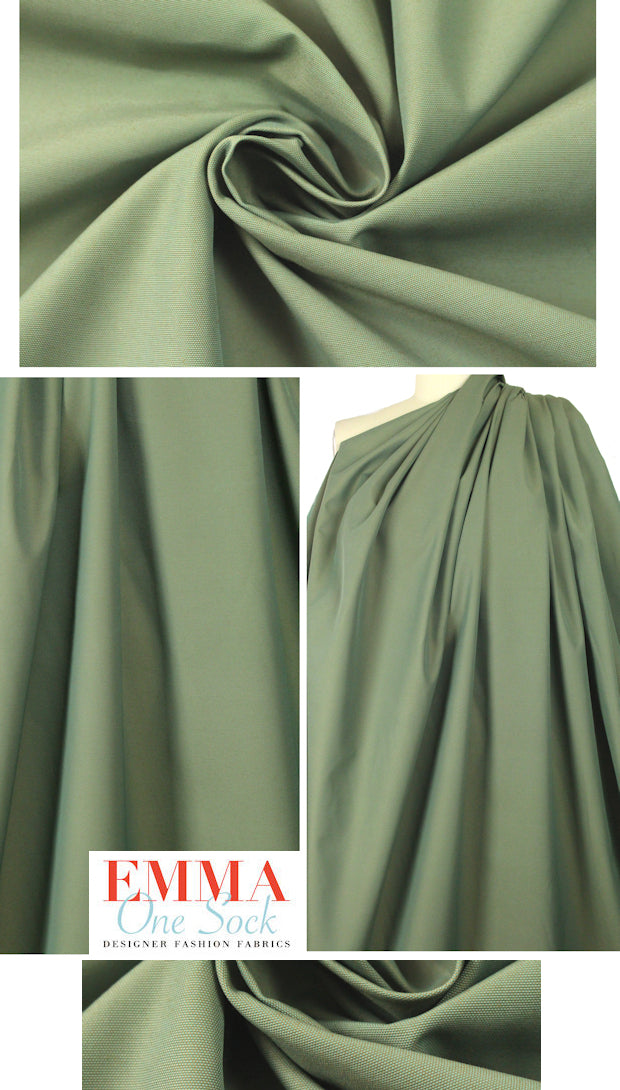 Italian two-tone yarn dyed rainwear - bay leaf 2 yd
