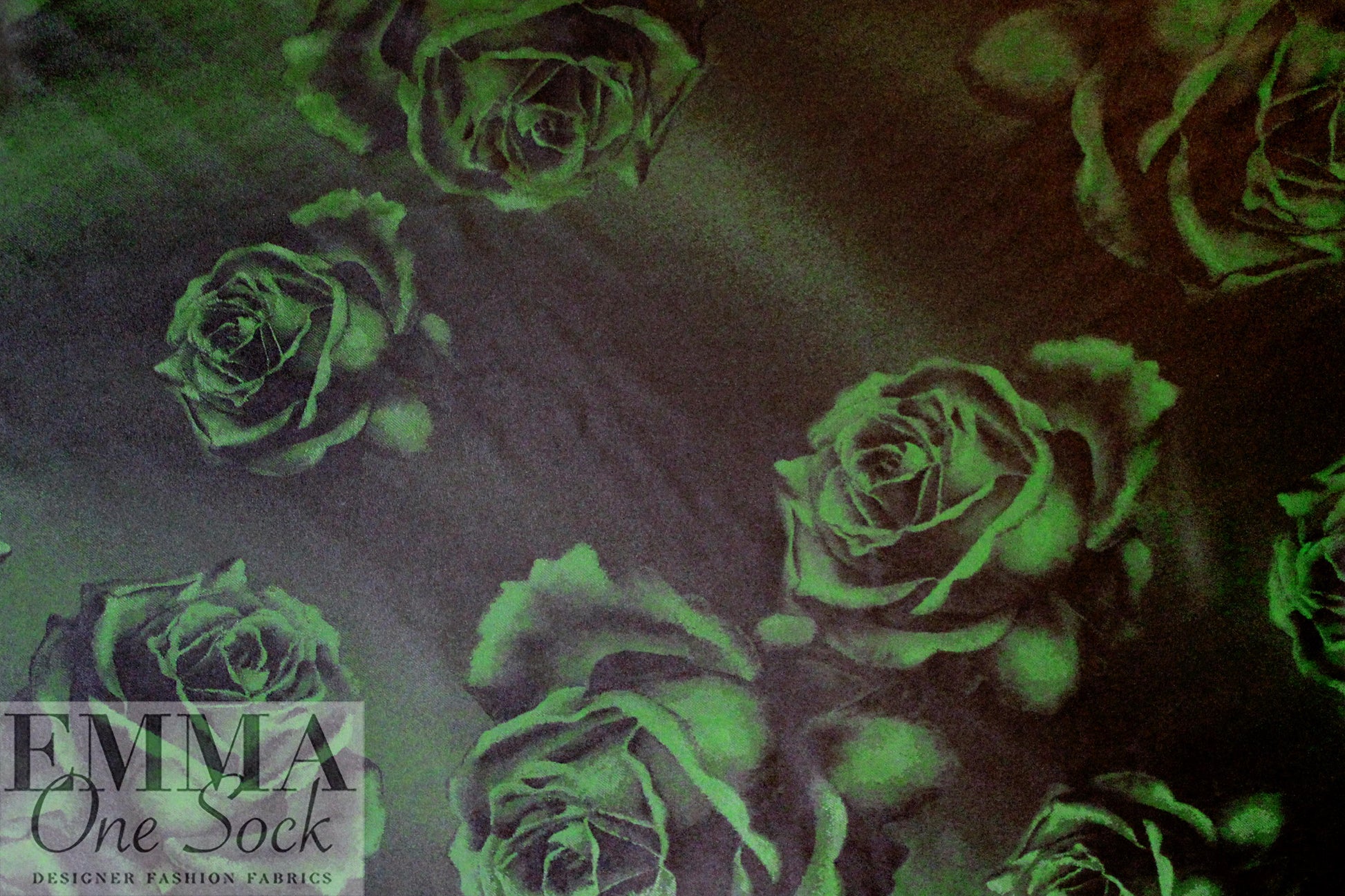 NY designer water resistant emerald rose jacquard