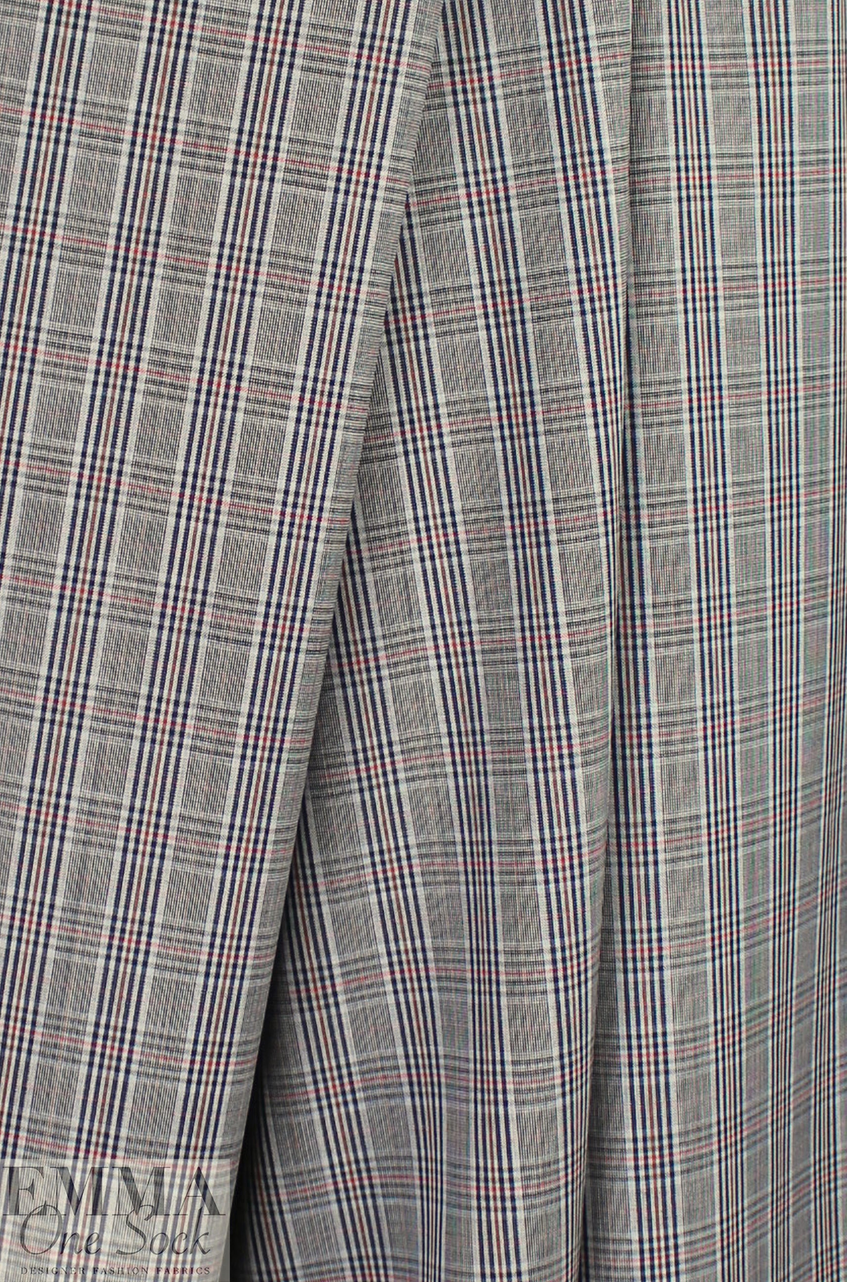 NY designer water resistant wool plaid woven