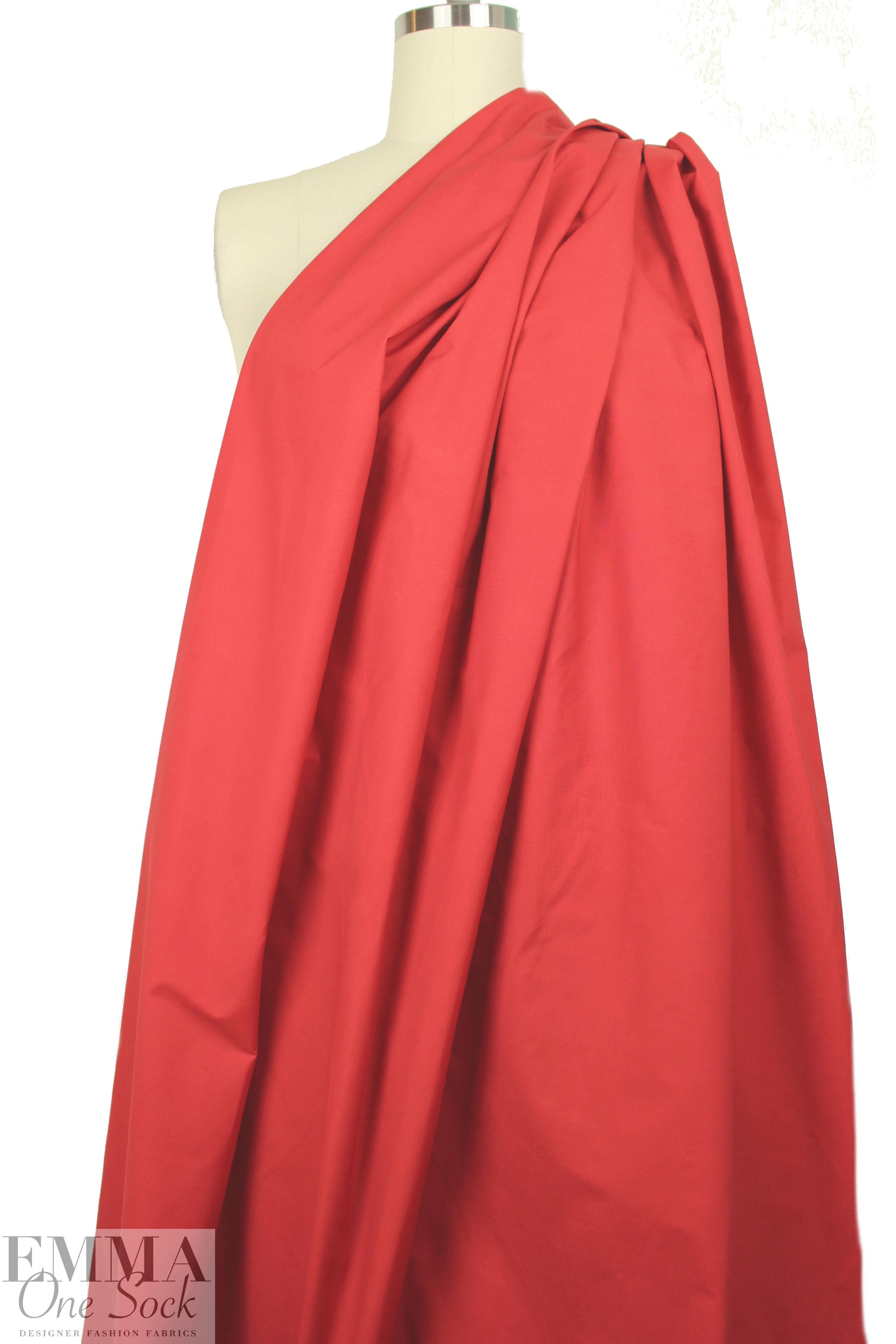 NY designer primary red cotton rainwear 2 yds