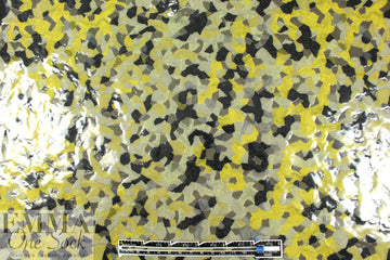 Italian mosaic jacquard laminated rainwear - gold/black 2.5 yd