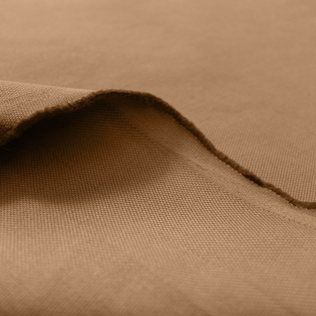 French cotton matte weave rainwear - camel 1.875 yd