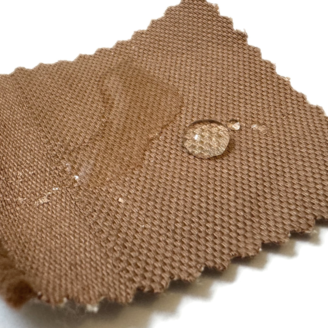 French cotton matte weave rainwear - camel 1.875 yd