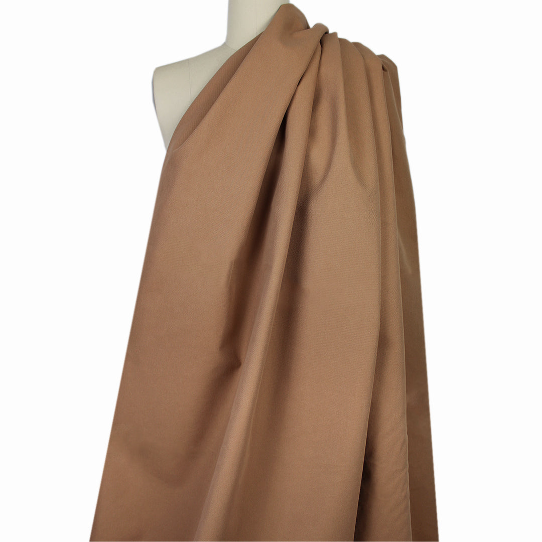 French cotton matte weave rainwear - camel 1.875 yd