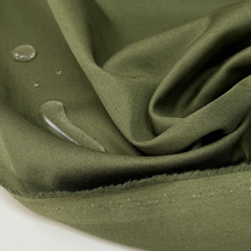 French cotton twill rainwear - olive 2.125 yd